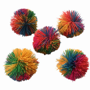多彩毛毛球 弹性橡胶丝球 彩色橡筋球 感统触感幼儿园沙包毽子球