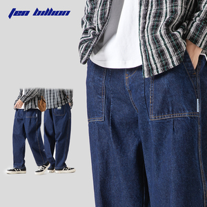 牛人回忆 TEN BILLION 设计师品牌 美式复古中性洗水嵌线牛仔裤男