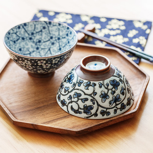 日式樱花陶瓷饭碗日本进口光峰原装家用吃饭碗单个瓷碗餐具高脚碗