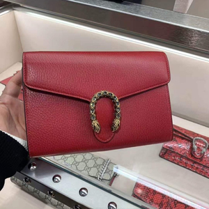 gucci古奇 dionysus woc迷你链条酒神包荔枝纹红色女单肩包401231