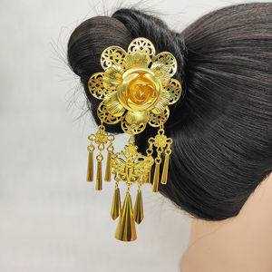 泰国饰品傣族头花发簪傣族女装配饰舞台表演影楼迎宾金色头饰簪子