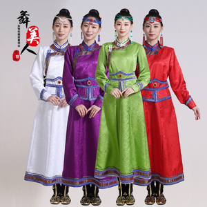 蒙古族元素服装日常女装高端舞蹈演出服便装生活装连衣裙长款袍子