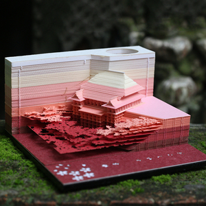 网红立体便签纸日本清水寺3D纸雕建筑模型创意便利贴生日礼物定制