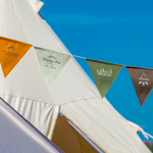 户外天幕三角旗氛围旗帐篷装饰品节日旗彩旗露营棉布饰品小旗子