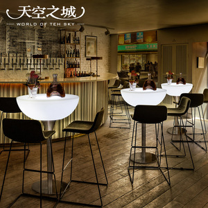 发光吧台桌高脚桌酒吧桌椅夜店清吧创意户外充电防水活动休闲圆桌