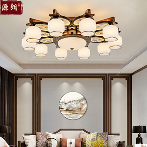 新中式客厅灯实木仿古典2023大厅吸顶灯卧室餐厅书房中国风灯饰具