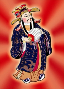 画像年画挂像挂像招财瓷砖画挂画贴画生意神功比干公文财神爷上海