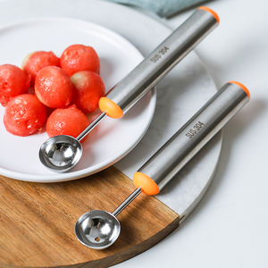 茂利 不锈钢挖球器挖水果球勺子单个多功能西瓜挖球勺雕花水果刀