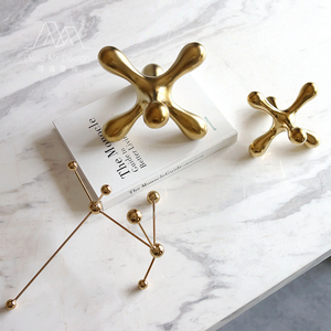 现代轻奢几何造型金色创意摆件简约样板房间客厅电视酒柜软装饰品