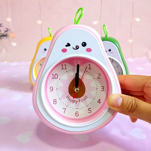 卡通简约家用可爱床头儿童挂钟客厅个性创意钟表静音学生闹钟粉色