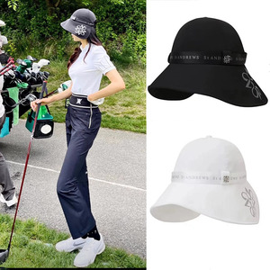 正版韩国高尔夫外贸出口女球帽大帽檐运动防晒球帽子渔夫帽新品