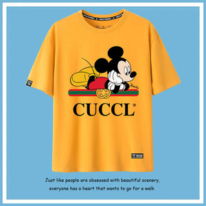 古驰短袖t恤男g家潮牌酷奇男装米老鼠衣服2021新款米奇半袖情侣装