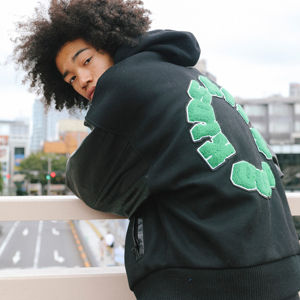 fff马思唯联名afgk黑色刺绣棒球服男afewgoodkids棒球夹克外套