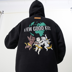 fff官方正品afgk秋冬afewgoodkids天使印花加绒卫衣帽衫