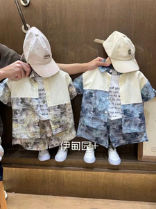 实体店男童夏装新中式短袖2024新款宝宝中国风儿童夏天衣服三件套