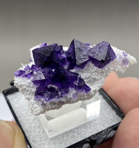 天然精美 八面体黑紫萤石 浙江矿物标本 晶体观赏 矿石收藏bj1821