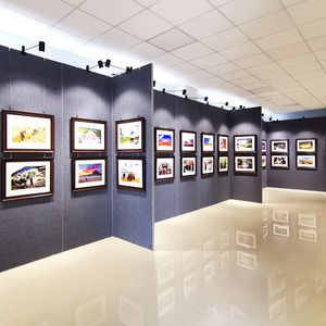 书画展板双面展示无缝艺术展览板文化宣传墙美术博物馆可移动展墙