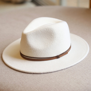 纯色爵士帽纯色礼帽女英伦风复古羊毛帽毛呢帽毡帽出游逛街短檐潮