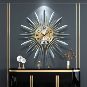 挂钟客厅家用时尚静音挂表客厅墙上装饰时钟现代简约辰光轻奢钟表