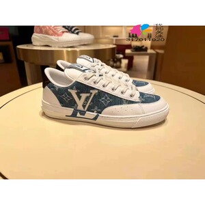 正品lv/路易威登 女鞋牛仔蓝布压花印纹低帮休闲运动鞋1a9s46