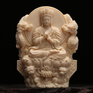 猛犸象牙冰料地藏王观音文殊普贤菩萨家居佛堂佛像摆件手把工艺品