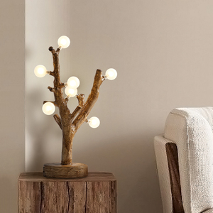 侘寂风仿生树枝台灯 客厅沙发角几卧室高级感书房装饰设计师艺术