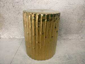 节节高竹节金色陶瓷鼓凳中国风鼓椅子圆凳换鞋凳电镀工艺