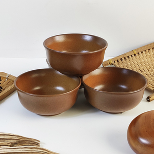 平定砂碗亮晶晶砂锅碗米饭碗复古小碗喝汤碗蒸米饭粗陶碗防烫