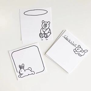 4件包邮 分装韩国便签 手绘线条可爱小动物记事备忘 memo paper