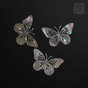 货源螺钿花菊瓣水滴形螺钿黑漆梤大漆漆器镶嵌素材漆画材料零售价￥5