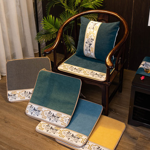 中式实木椅垫防滑四季通用古典太师椅餐椅圈椅座垫子红木沙发坐垫