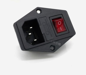 ac电源线插座 ac品字形座子220v插座 带保险三合一品字座机箱插座