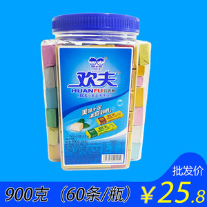 欢夫口香糖60条桶装300粒多种水果味清醒口气泡泡糖糖果休闲零食