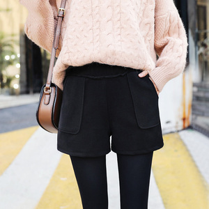 2020新款秋冬季外穿短裤女高腰黑色显瘦胖mm大码秋款打底裤裙呢子