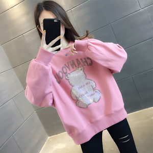 粉色卫衣女薄款短款