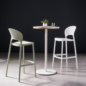 北欧白色酒吧台奶茶店咖啡厅现代轻奢实木桌子家用简约创意高脚桌