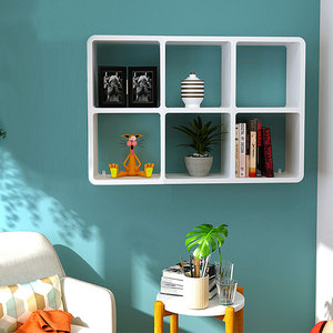 挂墙壁书架墙上挂式自由组合防水装饰柜置物架墙面书架壁挂书柜