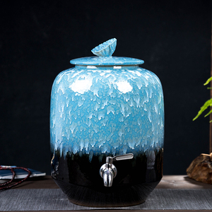 陶瓷储水罐带龙头饮水机存水桶家用麦饭石自助茶水缸冷水壶酒坛子