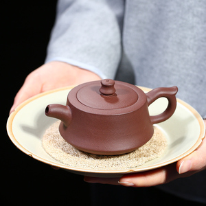 宜兴纯全手工紫砂壶老紫泥小容量柱础壶石瓢壶家用功夫泡茶壶特价