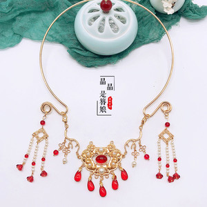 古代璎珞项圈红色