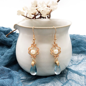 原创925银汉服耳环古风仙气齐胸古代明制配饰耳坠女古典耳夹长款