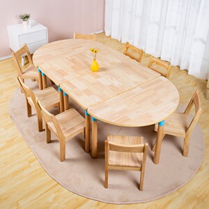 培训班实木组合桌椅幼儿园可拼接学习桌儿童早教木制绘画吃饭桌子