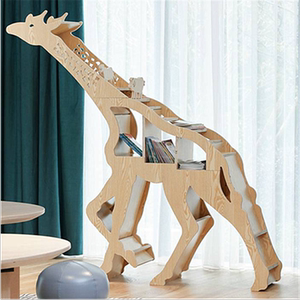 长颈鹿书架动物造型收纳架创意鹿书柜样板房置物架橱窗落地摆件