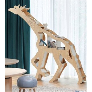 长颈鹿书架动物造型收纳架创意鹿书柜样板房置物架橱窗落地摆件