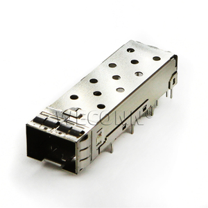 镀金单口 sfp笼子连接器sfp  1x1 细脚 sfp座子光纤模块座子