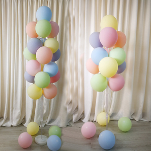 马卡龙生日气球桌飘立柱7球19球地漂支架路引商场促销装饰布置