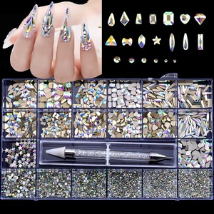 美甲饰品平底钻砖超闪指甲钻石水钻异形钻装饰钻玻璃钻混搭异型钻