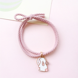 网红ins时间兔小皮筋韩版可爱森系少女扎马尾头绳送男友皮套头饰