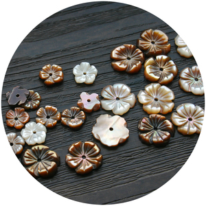 【库】企鹅珍珠贝|五瓣花|两款尺寸|颜色不一|中孔|单个|饰品配件