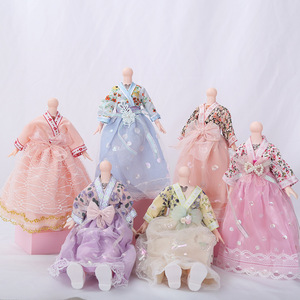 芭30厘米洋娃娃衣服套装可穿脱卸更换比古风汉服女孩手工制作diy